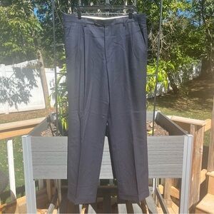 Trussini for Boyd’s Men’s 100% Wool Navy Pleated Cuffed Dress Pants Size 36x31